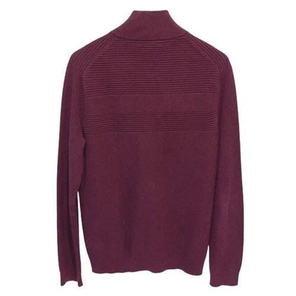 Banana Republic vintage men's full zip cardigan knit sweater maroon pockets size
